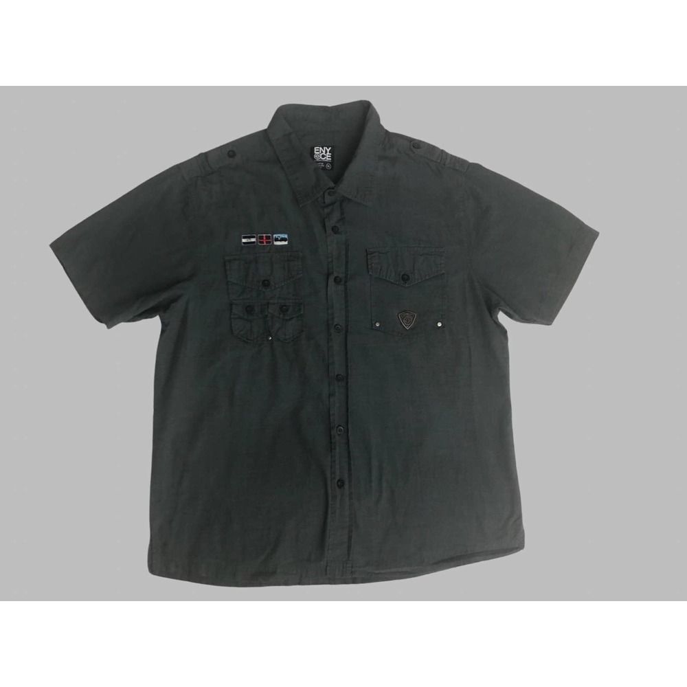 ENYCE Men’s Shirt XL Short Sleeve Buttons Gray
